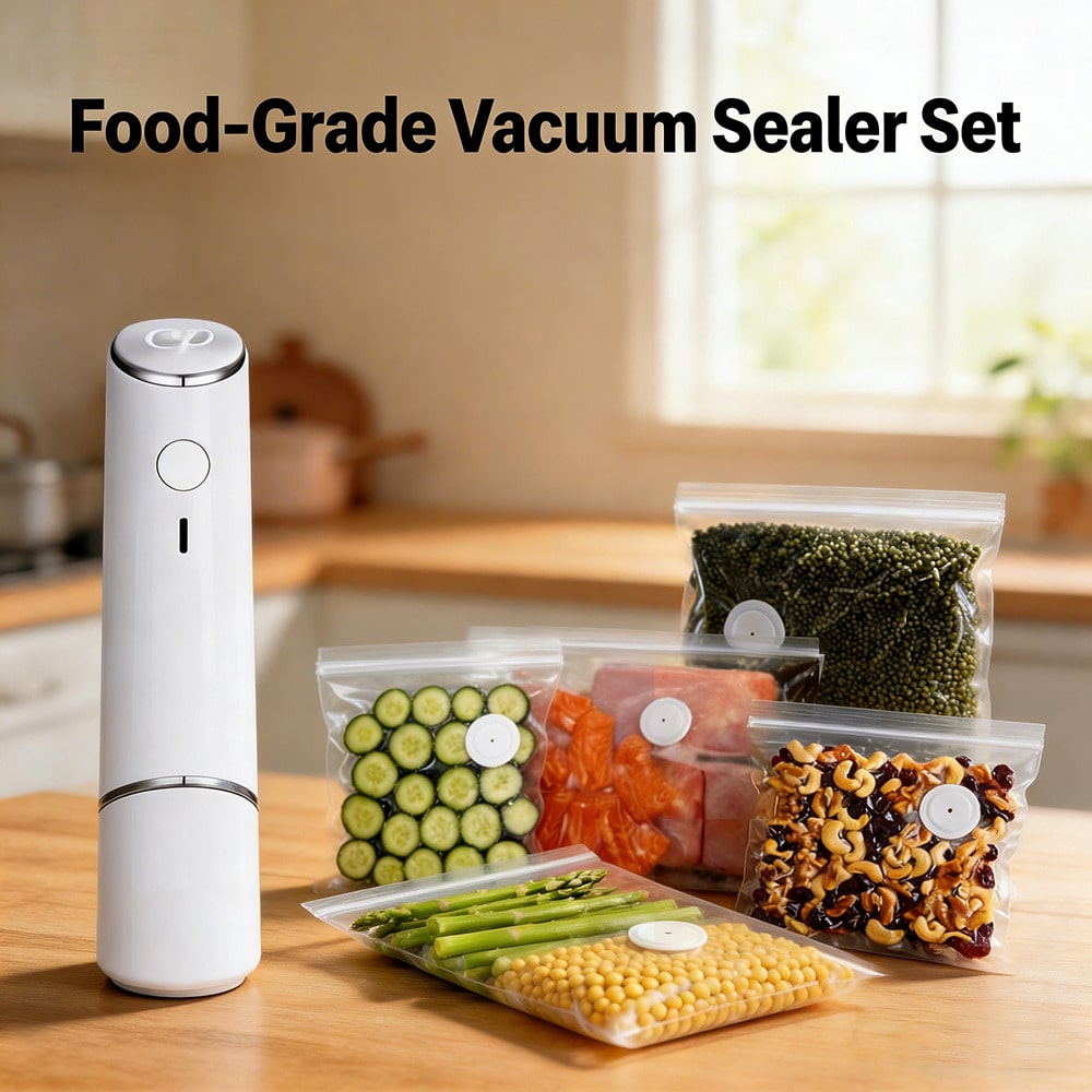 Meal Prep Vacuum Seal - 30pcs Reusable Vacuum Bags+1 Compact Vacuum