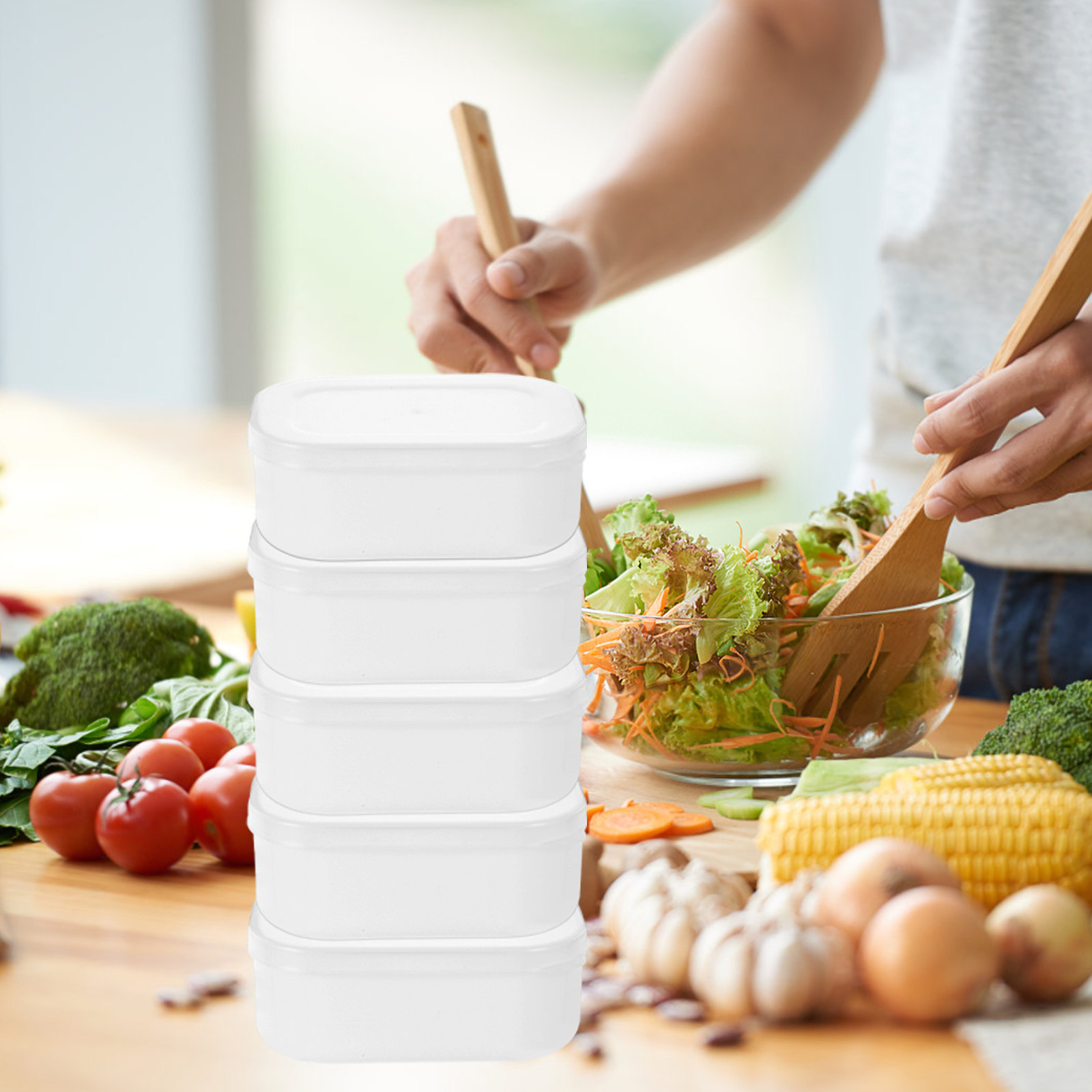 Meal Prep Healthy Lunch - 5Pcs Rice Grain Portion Storage Boxes