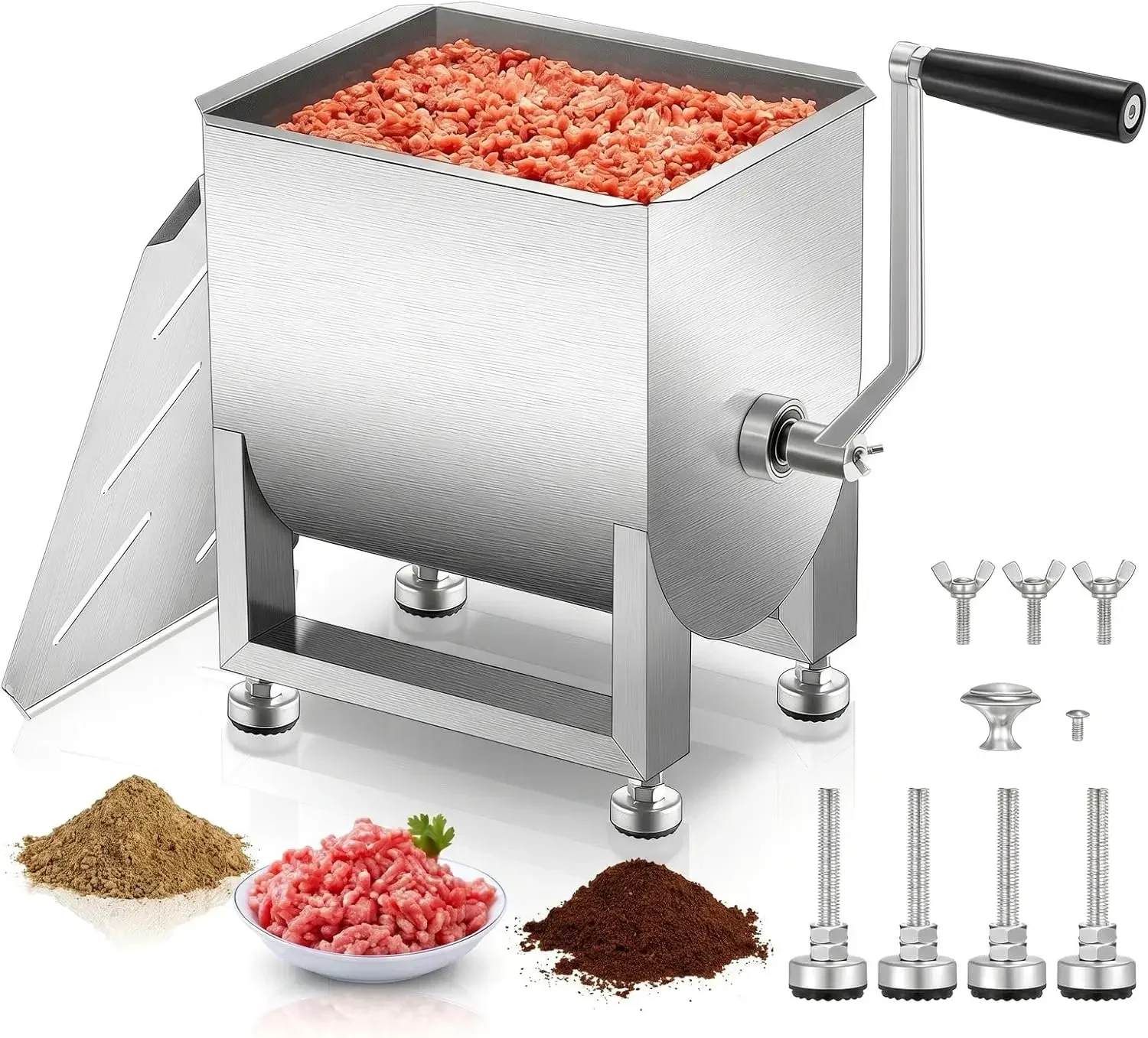 Meal Prep Manual - 20LBS Stainless Steel Manual Meat Mixer,