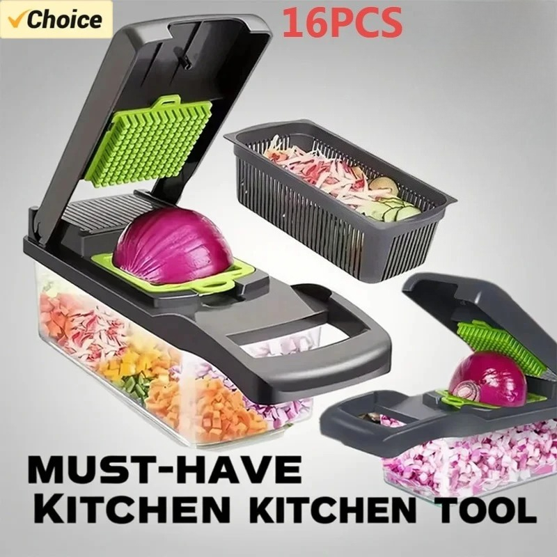 Meal Prep Potatoes - 16pcs Fruit Vegetable Onion Chopper Slicer