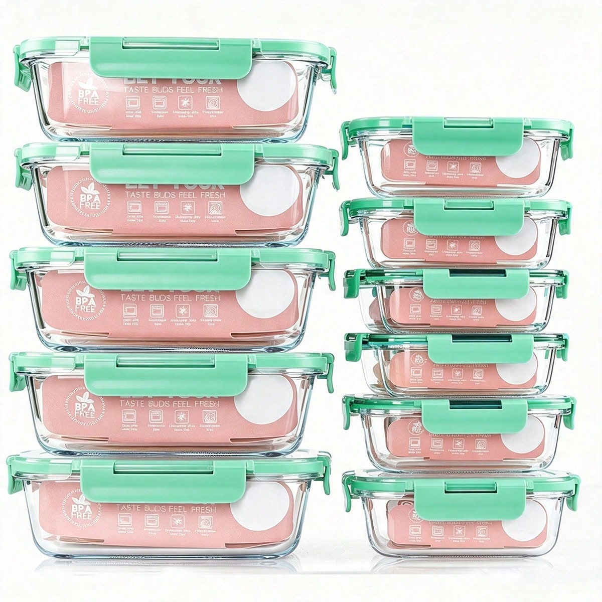 Meal Prep Lunch Boxes - 10 Pack Glass Meal Prep Containers,