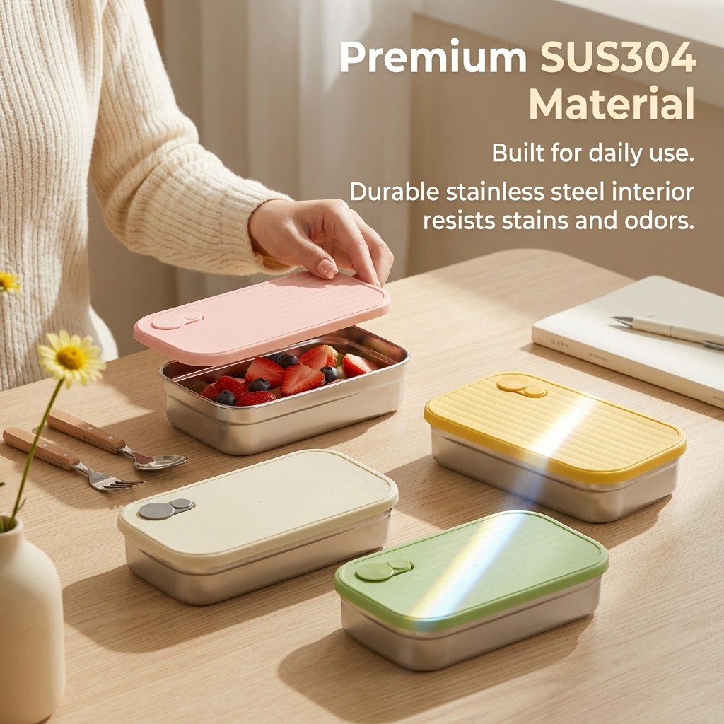Stainless Steel Bento Box Meta - Meal Prep Lunch Boxes ulasan dan harga