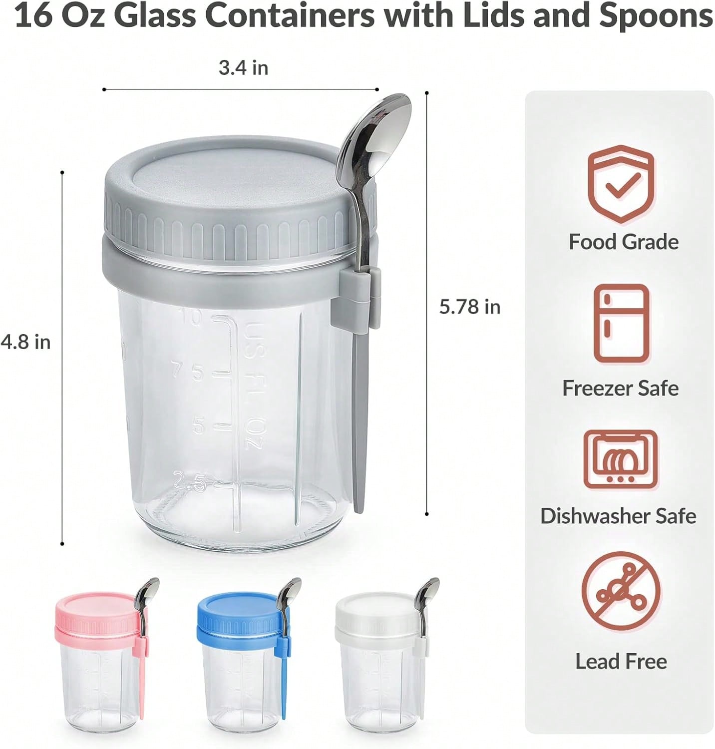 4 Pack Overnight Oats Containe - Meal Prep Kit ulasan dan harga