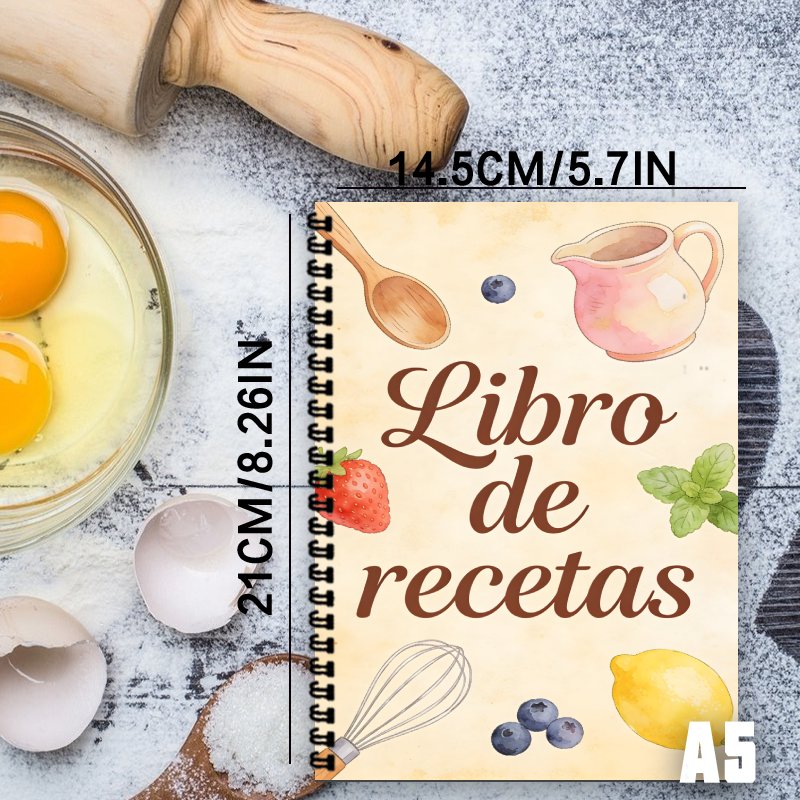 A5 Paper Spanish Recipe Book,  - Meal Prep Book ulasan dan harga