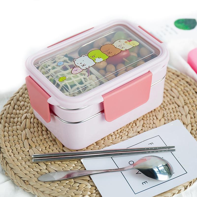 With Random Pattern Cartoon Lu - Meal Prep Lunch Boxes ulasan dan harga