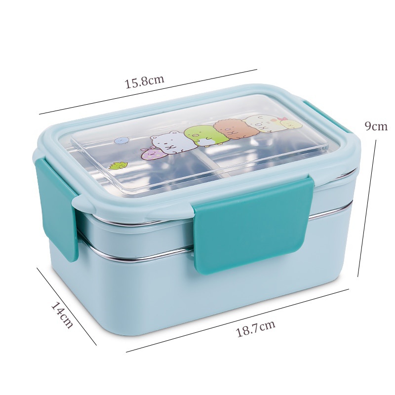 With Random Pattern Cartoon Lu - Meal Prep Lunch Boxes ulasan dan harga