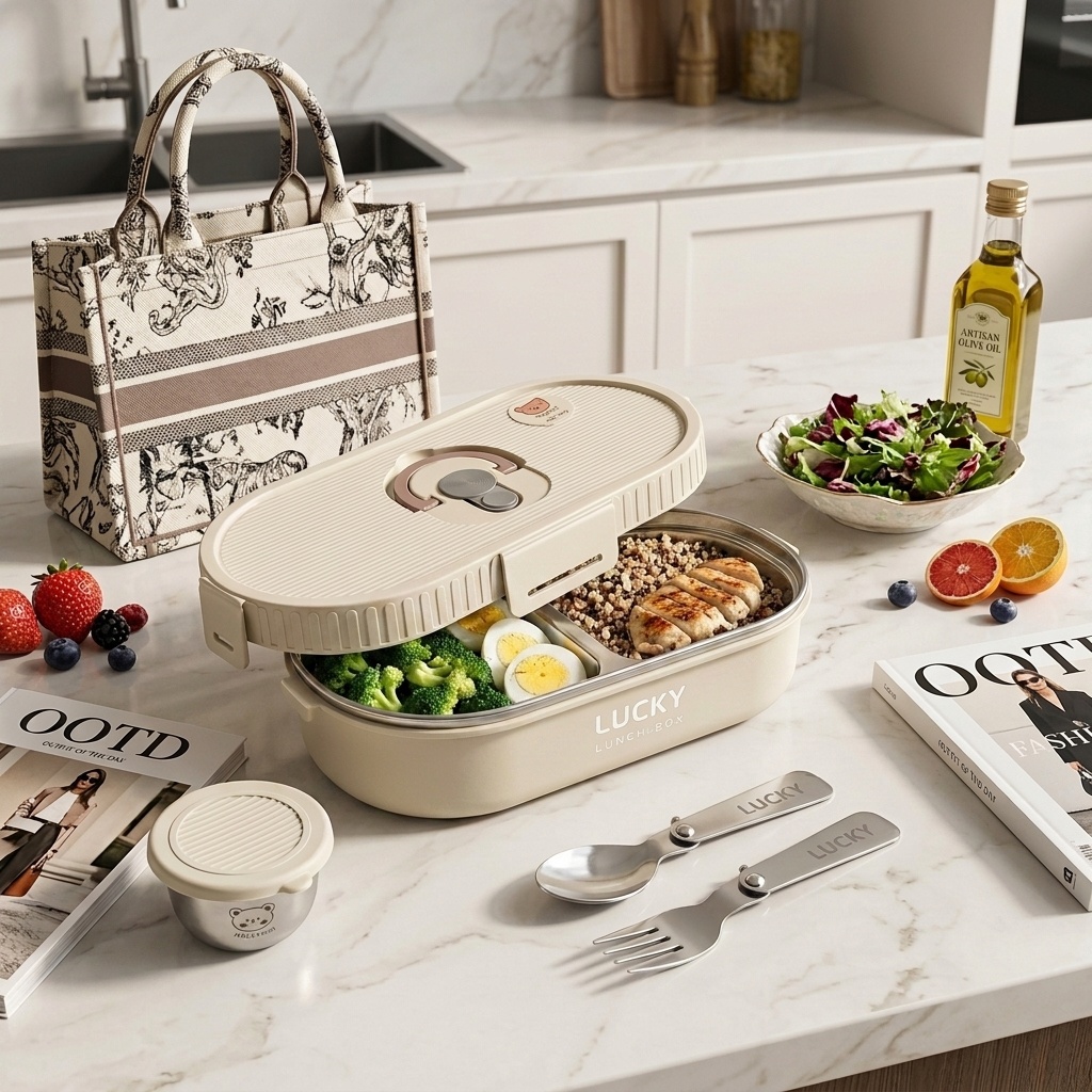 Microwavable 304 Stainless Ste - Meal Prep Kit ulasan dan harga