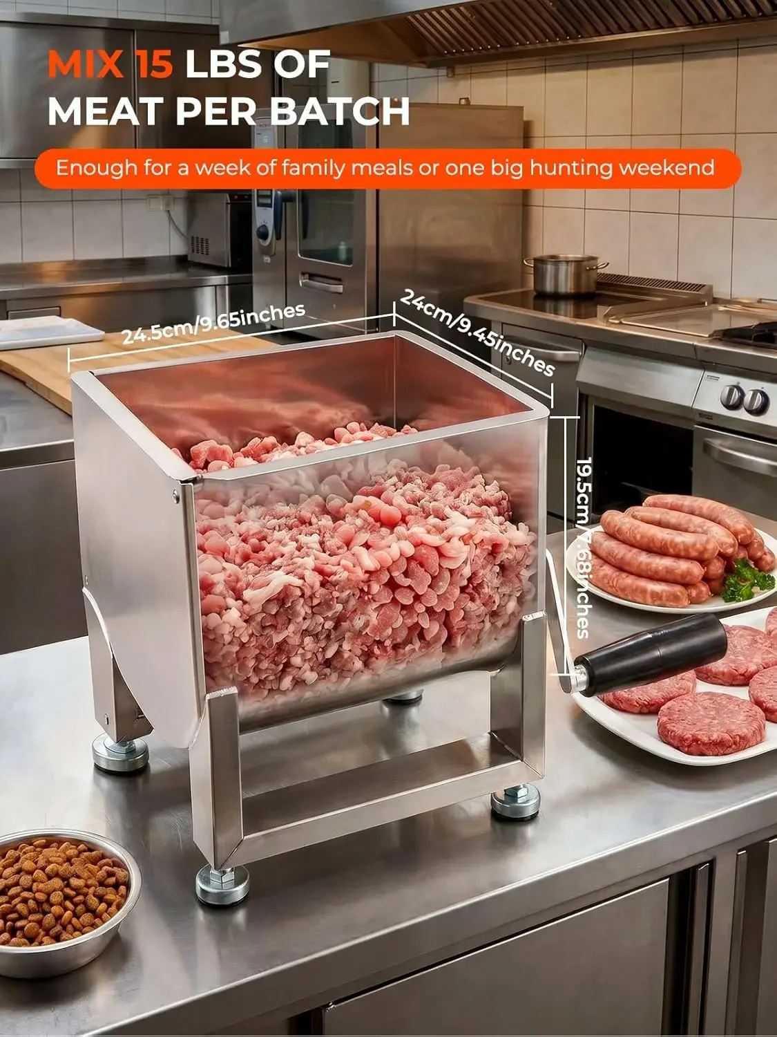 20LBS Stainless Steel Manual M - Meal Prep Manual ulasan dan harga