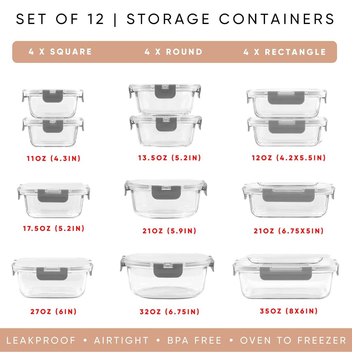 24pc Borosilicate Glass Storag - Meal Prep Kit ulasan dan harga