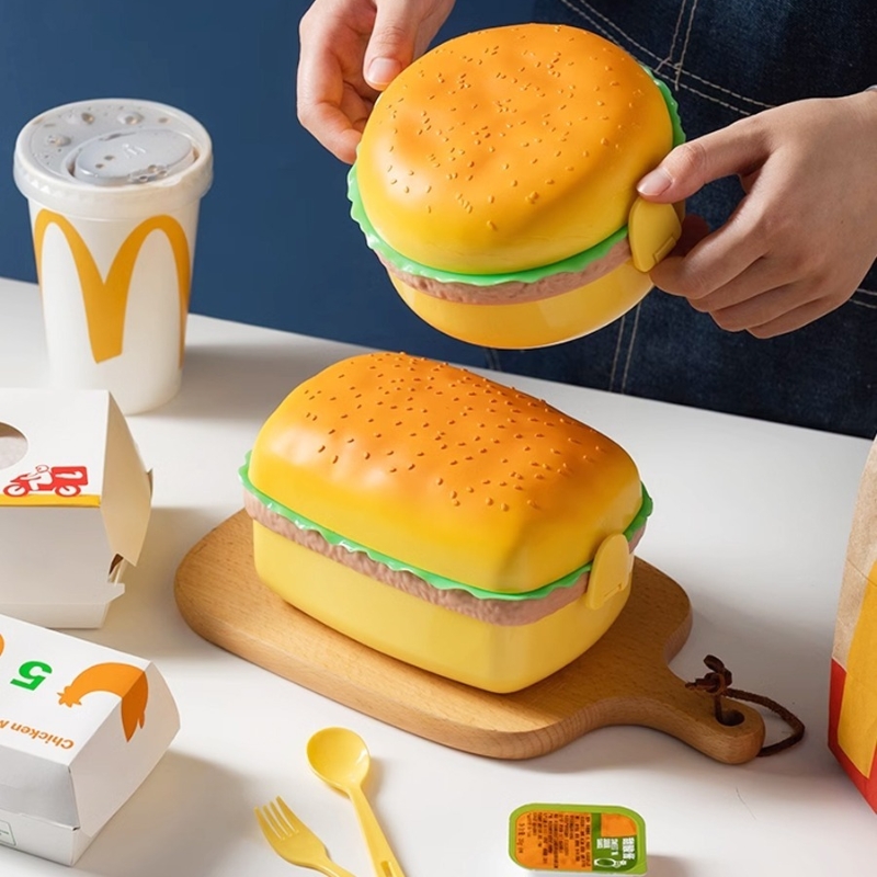 Hamburger Lunch Box Double Tie - Meal Prep Lunch Boxes ulasan dan harga
