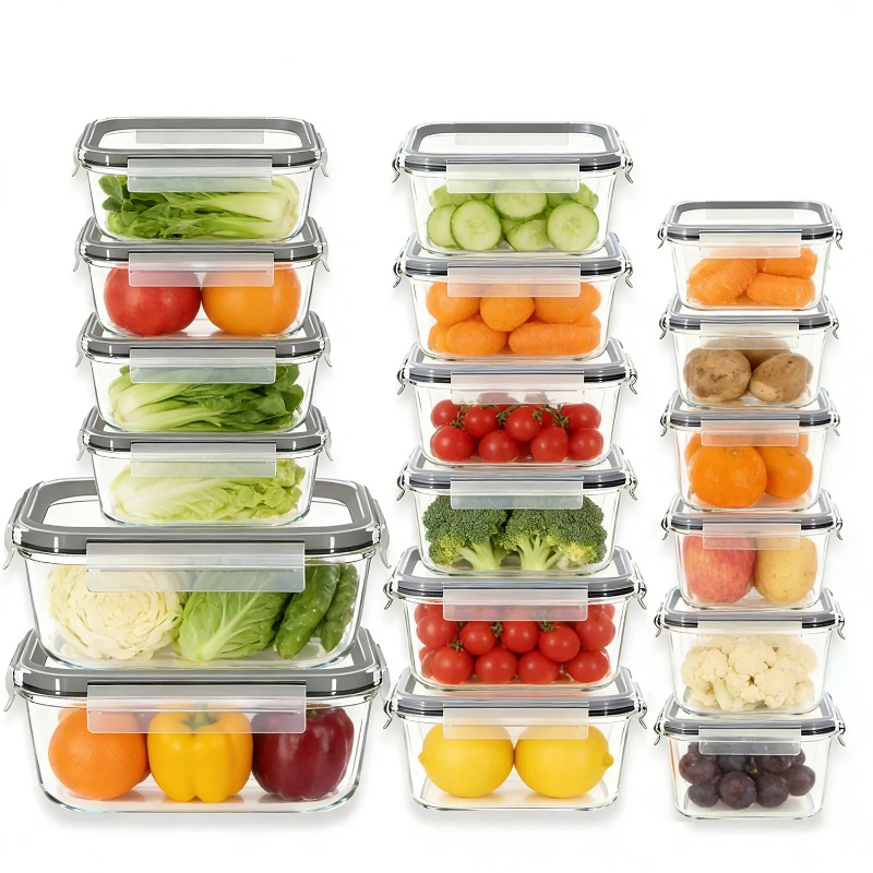 18 Pack Glass Food Storage Con - Meal Prep Kit ulasan dan harga