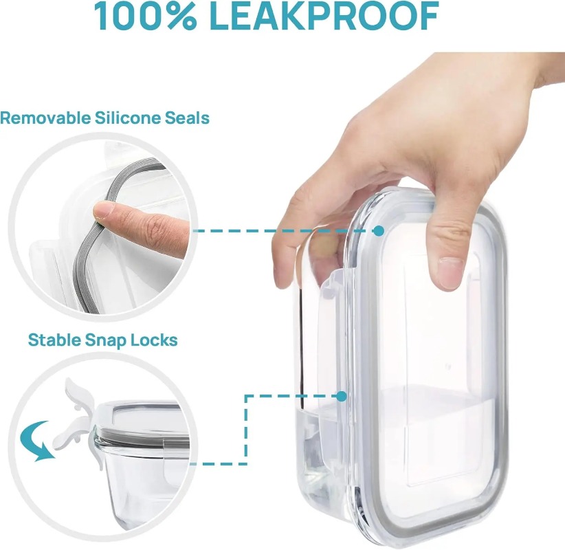 18 Pack Glass Food Storage Con - Meal Prep Kit ulasan dan harga