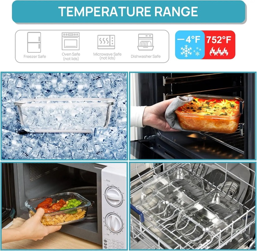 18 Pack Glass Food Storage Con - Meal Prep Kit ulasan dan harga