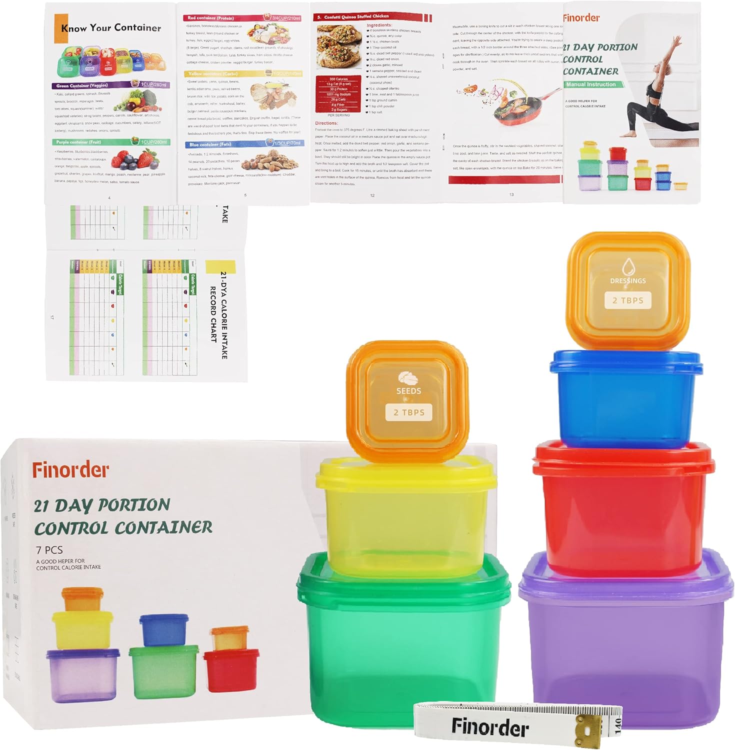7pcs 21 Day Portion Control Co - Meal Prep Kit ulasan dan harga