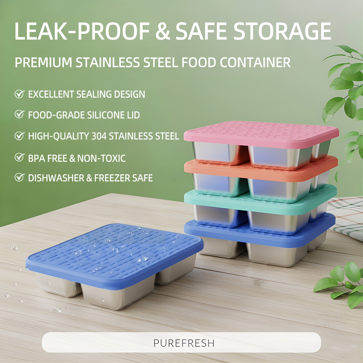 304 Stainless Steel Divided Lu - Meal Prep Lunch Boxes ulasan dan harga