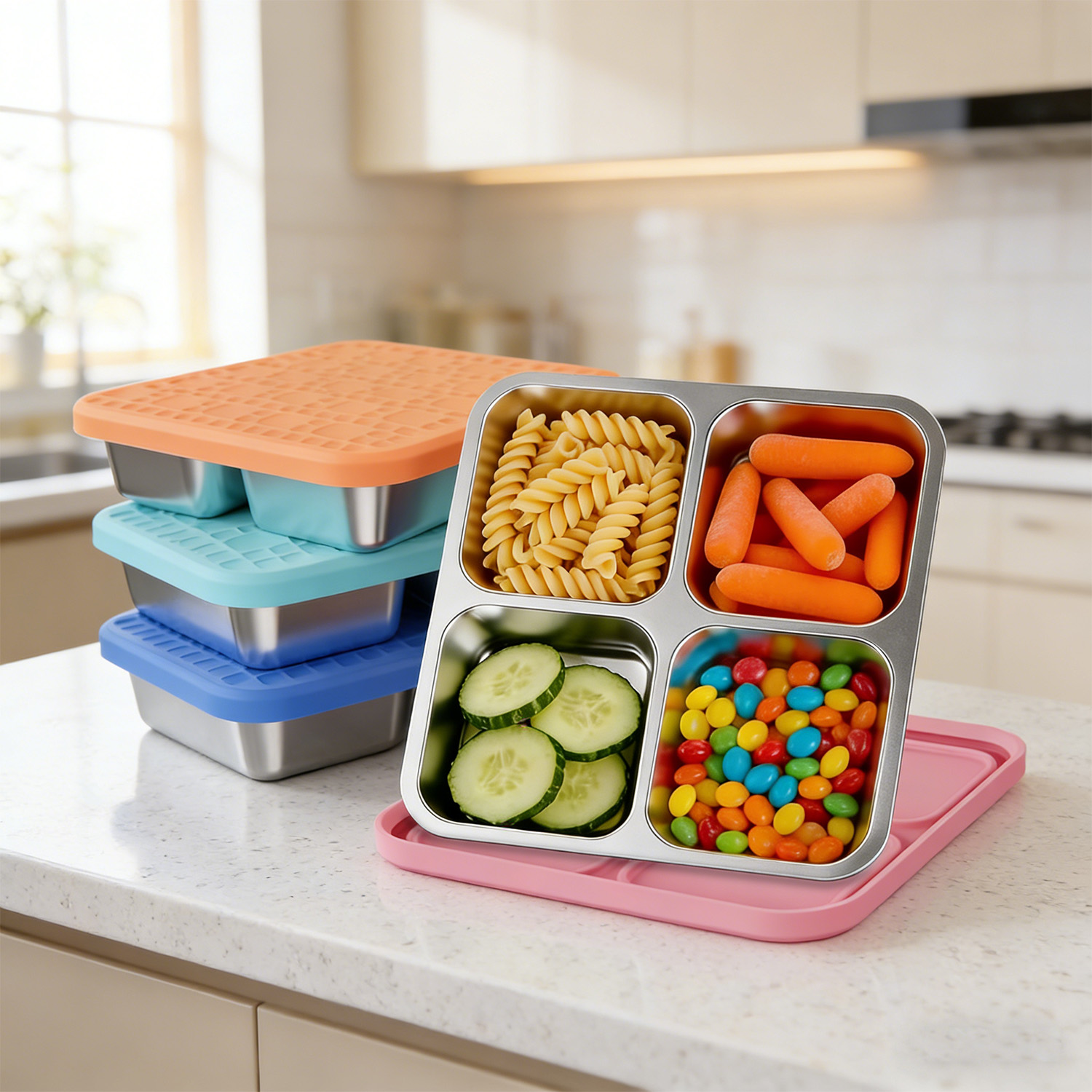 304 Stainless Steel Divided Lu - Meal Prep Lunch Boxes ulasan dan harga
