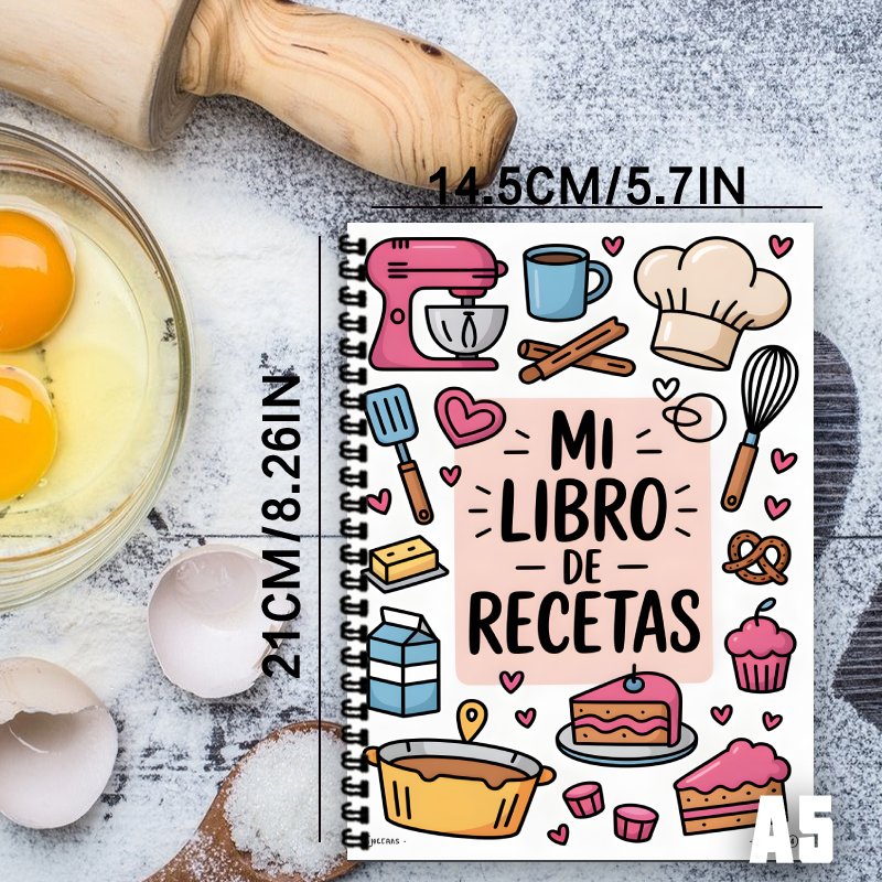 A5 Spanish Recipe Spiral Noteb - Meal Prep Book ulasan dan harga