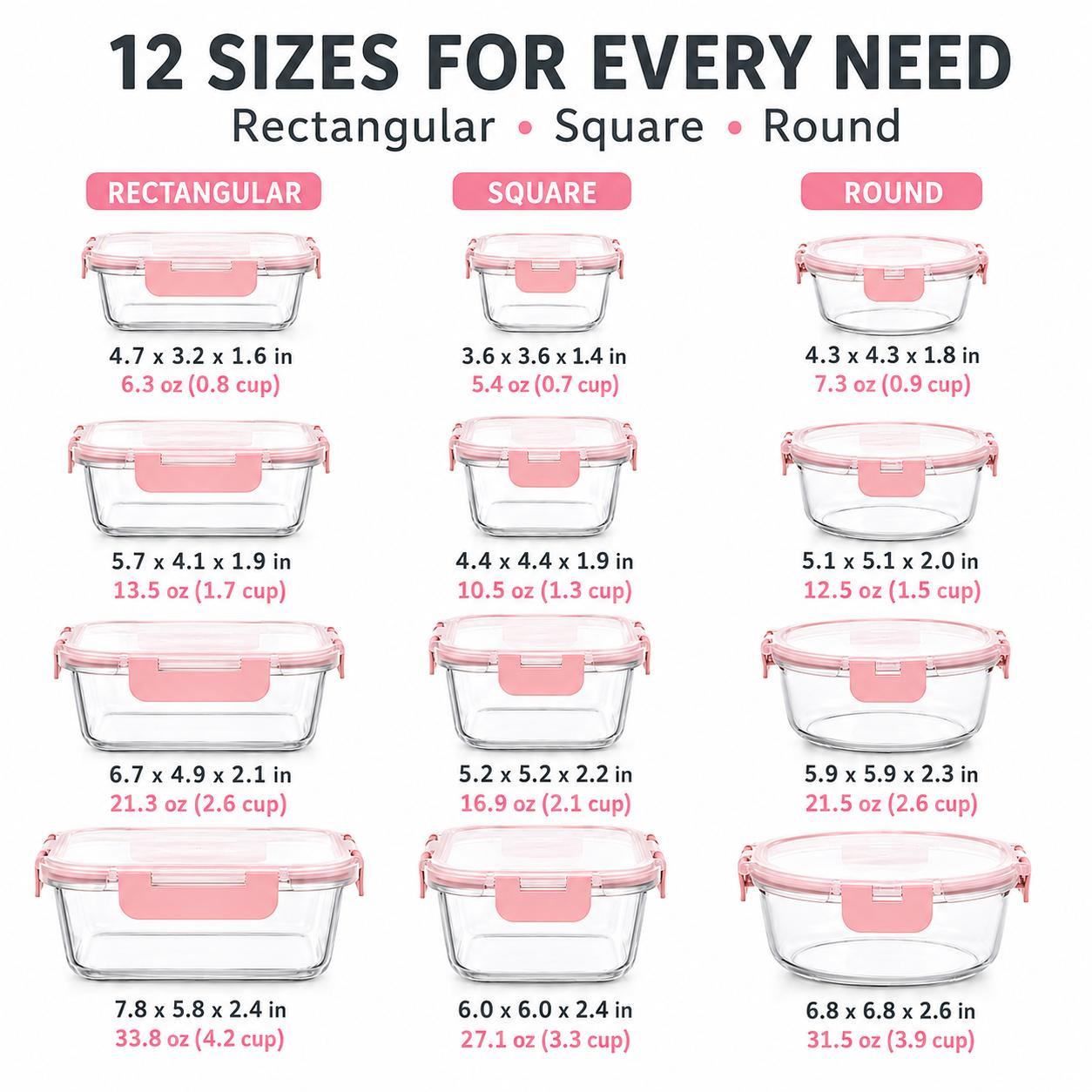 8/12Pcs Stackable Borosilicate - Meal Prep Kit ulasan dan harga